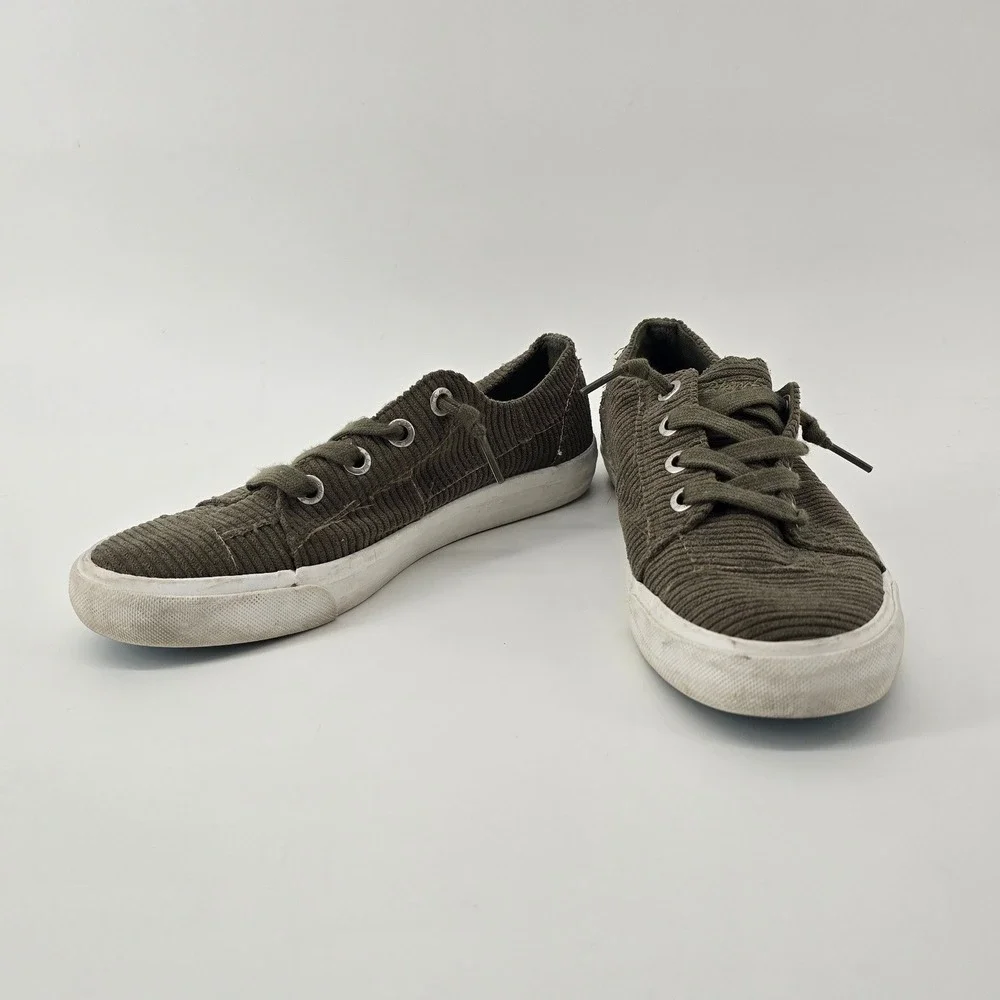 Blowfish Malibu Marley Sneakers Womens 8.5 Olive Green Corduroy Slip On Shoes